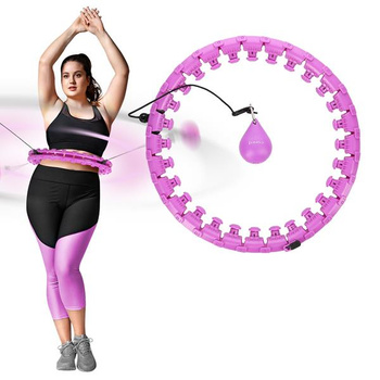 Zestaw Hula Hop Plus Size HHW12 Violet Z Wypustkami I Obciążnikiem HMS + Pas BR163 Black