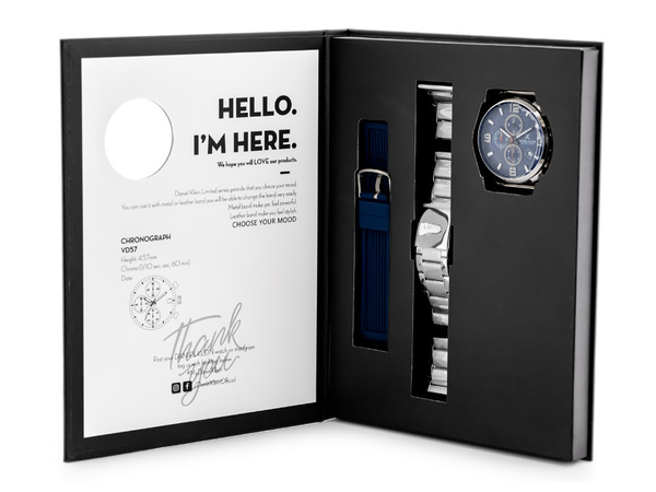 Zegarek Daniel Klein DK12886-6 Komplet Prezentowy (zl018f) - Chronograf