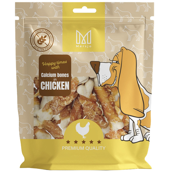 Przysmak dla psa - Kostki wapienne z kurczakiem Mersjo 500g