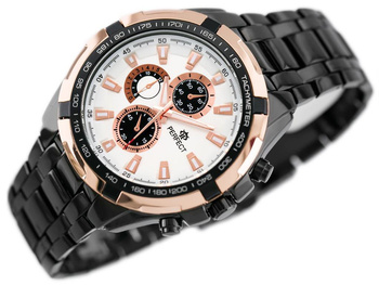 Zegarek Męski Perfect - Milton - Black/Gold2 (zp112d)