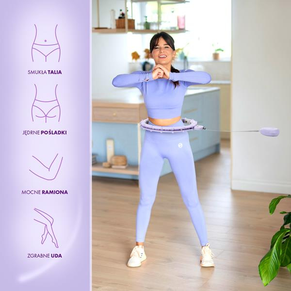 HHM14 Hula Hop Violet Z Magnesami I Obciążnikiem + Licznik HMS