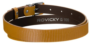 Oryginalny, skórzany pasek damski, wzór skóry węża  - Rovicky