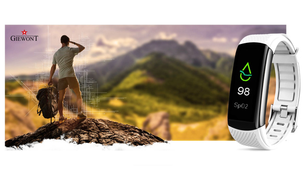 Smartband Giewont Czarny GW200-2 + Pasek Biały