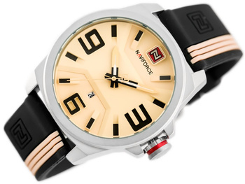 Zegarek Męski Naviforce - NF9098 (zn045a) - Beige/Black
