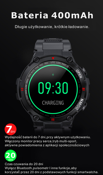 Smartwatch Męski Gravity GT7-1 - Wykonywanie Połączeń (sg016a)