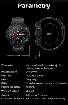 Smartwatch Męski Gravity GT7-1 - Wykonywanie Połączeń (sg016a)