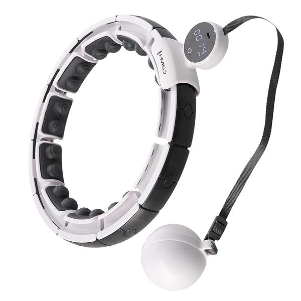 Zestaw Hula Hop Magnetyczny White HHM16 Z Licznikiem HMS + Pas Wyszczuplający BR163 Black