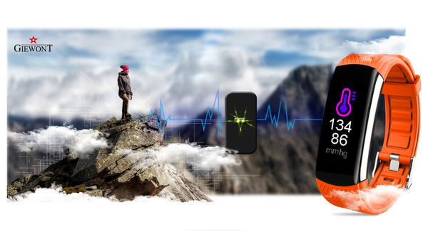 Smartband Giewont Czarny GW200-9 + Pasek Pomarańczowy