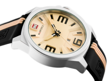 Zegarek Męski Naviforce - NF9098 (zn045a) - Beige/Black