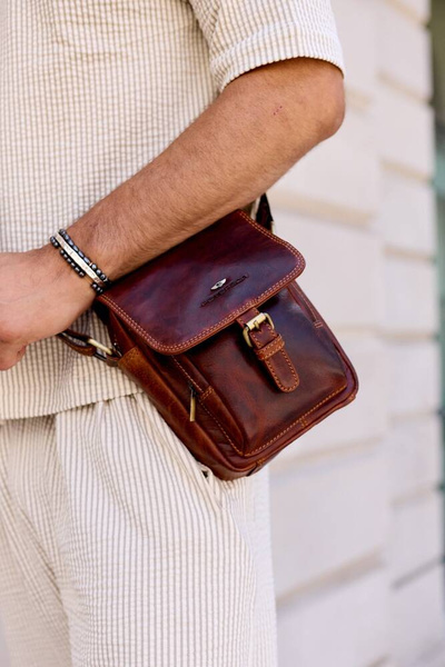 Skórzana torba męska w stylu vintage - Peterson