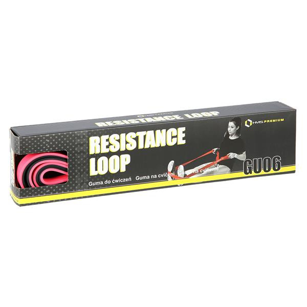 GU06 Różowo-Czarna 13 x 5 x 2250 MM Guma Do Ćwiczeń HMS