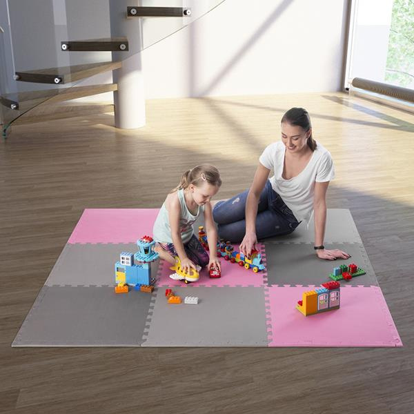MP10  Mata Puzzle Multipack Pink-Grey 9 Elementów 10MM One Fitness
