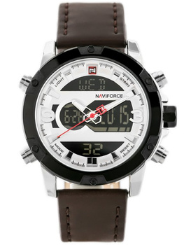 Zegarek Męski Naviforce - NF9097 (zn043a) - Brown/Silver