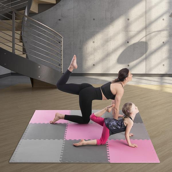 MP10  Mata Puzzle Multipack Pink-Grey 9 Elementów 10MM One Fitness