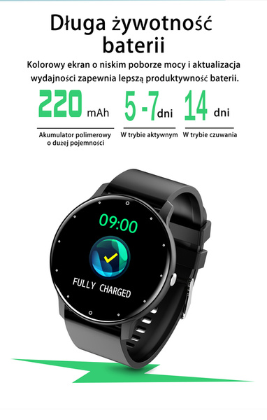 Smartwatch Unisex Gravity GT1-3 - Pulsometr, Własne Tarcze (sg015c)