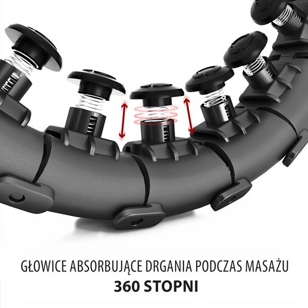 Zestaw Hula Hop HHW01 Black Z Wypustkami I Obciążnikiem HMS + Pas BR163 Red