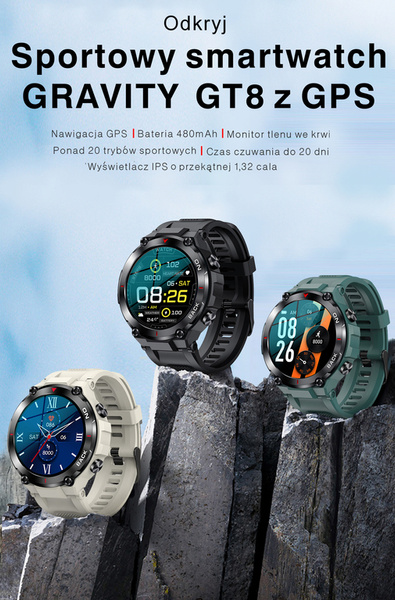 Smartwatch Męski Gravity GT8-1 - z GPS (sg017a)