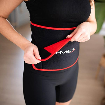 Zestaw Hula Hop Plus Size HHW12 Black Z Wypustkami I Obciążnikiem HMS + Pas BR163 Red
