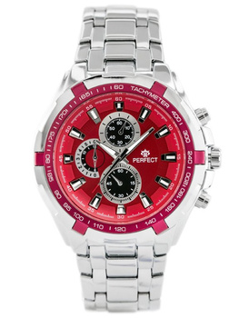 Zegarek Męski Perfect - Milton - Silver/Red (zp112g)