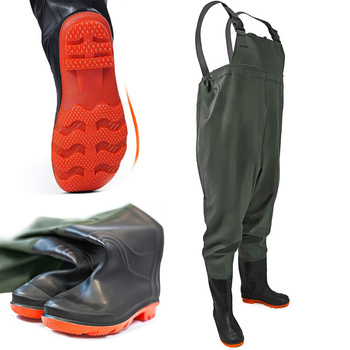 Wodery spodniobuty wędkarskie gumowe na szelkach OMEGA rozmiar 46