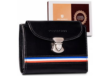 Skórzany portfel damski z systemem RFID - Peterson