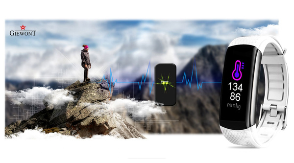 Smartband Giewont Czarny GW200-2 + Pasek Biały