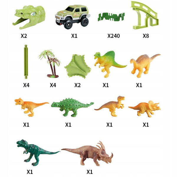 Ogromny tor samochodowy 360cm dinozaur 240el 256a