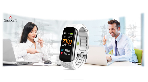 Smartband Giewont Czarny GW200-2 + Pasek Biały