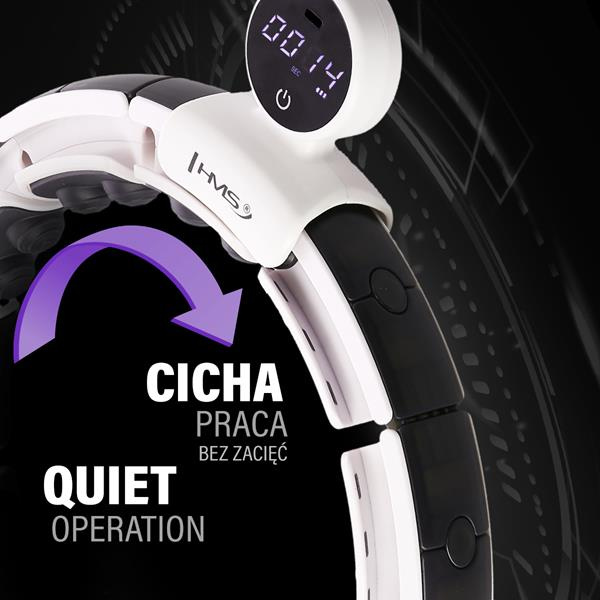 Zestaw Hula Hop Magnetyczny White HHM16 Z Licznikiem HMS + Pas Wyszczuplający BR163 Black