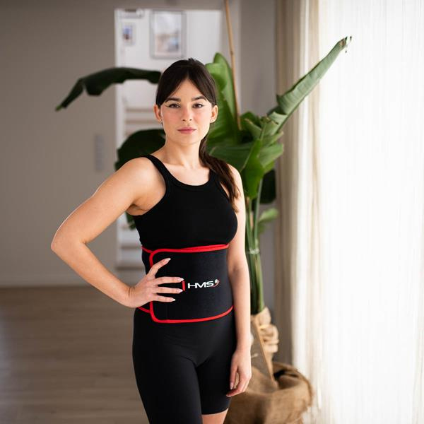 Zestaw Hula Hop HHW01 Black Z Wypustkami I Obciążnikiem HMS + Pas BR163 Red