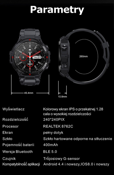 Smartwatch Męski Gravity GT7-2 - Wykonywanie Połączeń (sg016b)