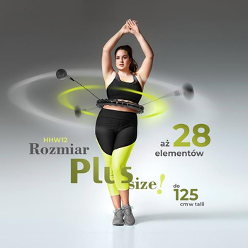 Zestaw Hula Hop Plus Size HHW12 Black Z Wypustkami I Obciążnikiem HMS + Pas BR163 Red