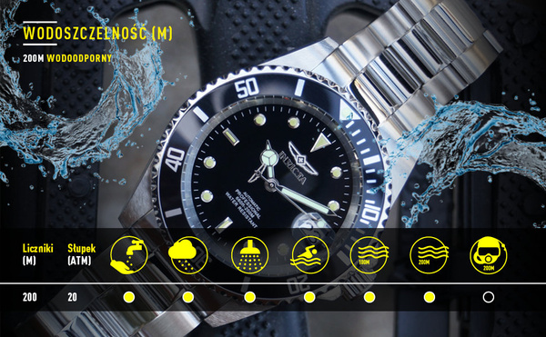 Zegarek Męski Invicta Pro Diver 8926OB - Automat WR200, Koperta 40mm (zx138c)