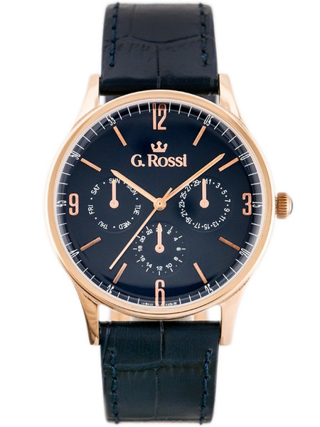 Zegarek G. Rossi - 10737A-6F3 (zg258f) Blue/R.G. + Box