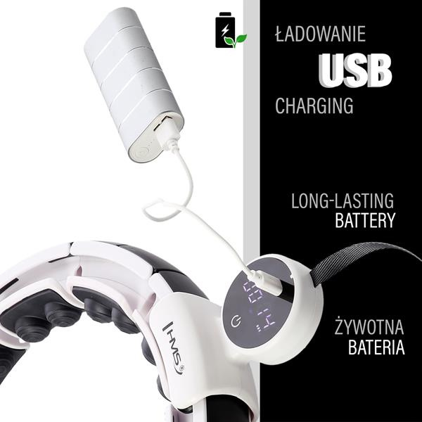 HHM16 Hula Hop White Z Magnesami I Obciążnikiem + Licznik HMS
