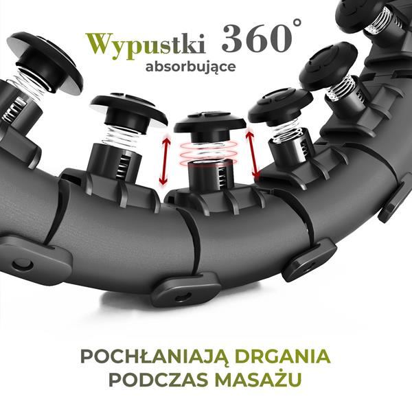 Zestaw Hula Hop Plus Size HHW12 Black Z Wypustkami I Obciążnikiem HMS + Pas BR163 Red