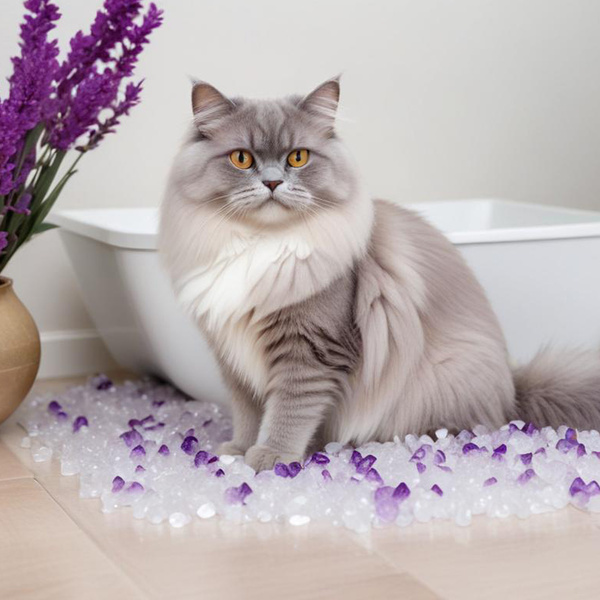 Żwirek silikonowy dla kota lawendowy Mersjo Lavender 5x3,8L