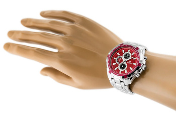 Zegarek Męski Perfect - Milton - Silver/Red (zp112g)