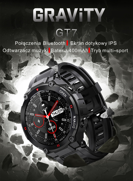 Smartwatch Męski Gravity GT7-1 - Wykonywanie Połączeń (sg016a)