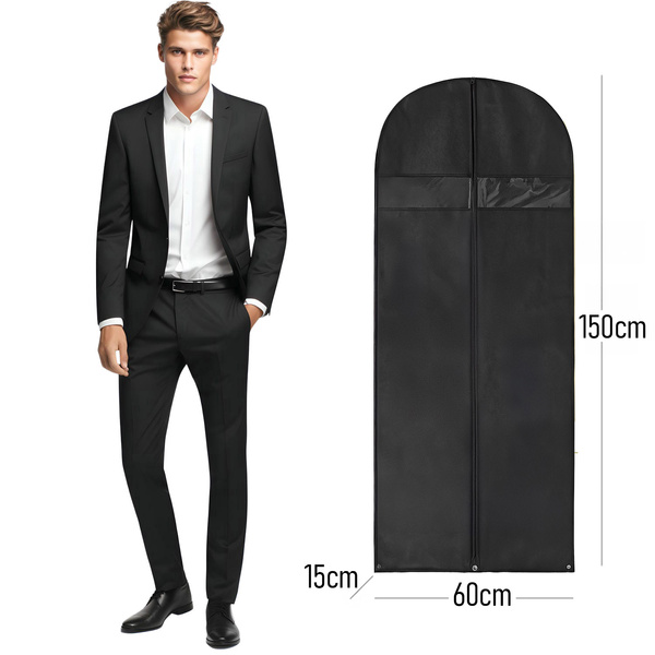 Pokrowiec na ubrania, odzież Baggi Long150x60x15 cm 1 szt. czarny