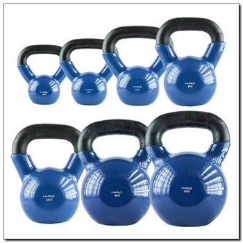 KNV06 Blue Kettlebell Żeliwny Pokryty Winylem HMS