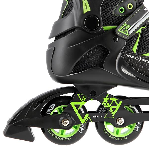 NA9022 Czarno/Zielone Rozm 40 Łyżworolki Nils Extreme