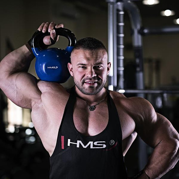 KNV06 Blue Kettlebell Żeliwny Pokryty Winylem HMS