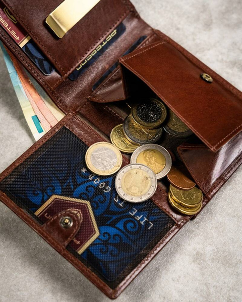 Zestaw prezentowy: skórzany portfel męski, etui i brelok Peterson