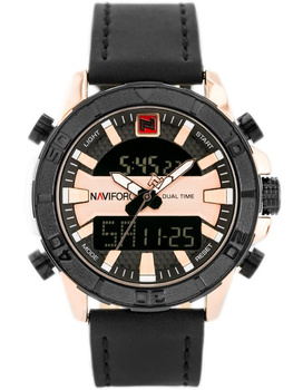 Zegarek Męski Naviforce - NF9114 (zn046d) - Black/Rosegold