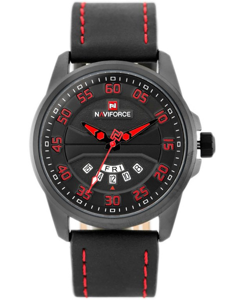 Zegarek Męski Naviforce - NF9124 (zn055e) + Box - Black/Red