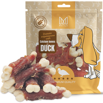 Przysmak dla psa - Kostki wapienne z kaczką Mersjo 500g