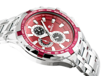 Zegarek Męski Perfect - Milton - Silver/Red (zp112g)