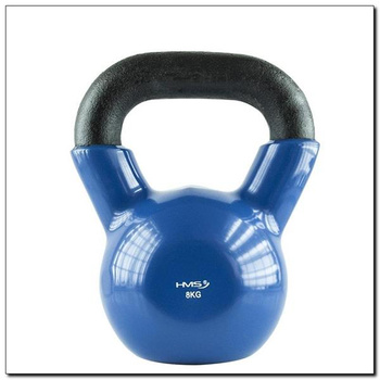 KNV08 Blue Kettlebell Żeliwny Pokryty Winylem HMS