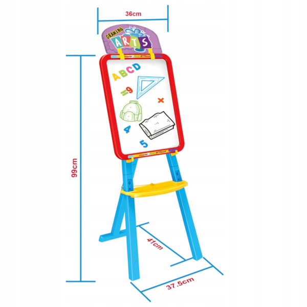 Duża dwustronna tablica kredowa magnetyczna 3w1